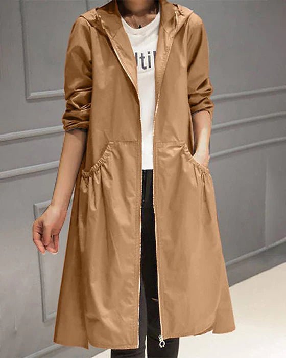 Women's Trench Coat - Stylish and Versatile - Lightweight Waterproof Outerwear