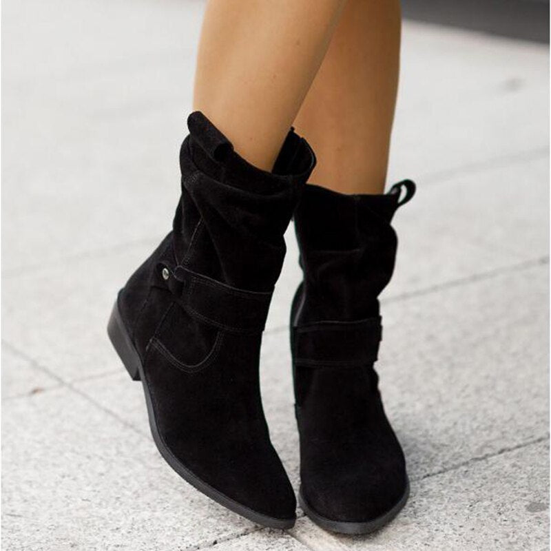 Women's Suede Ankle Boots - Stylish & Comfortable Footwear for All-Day Wear