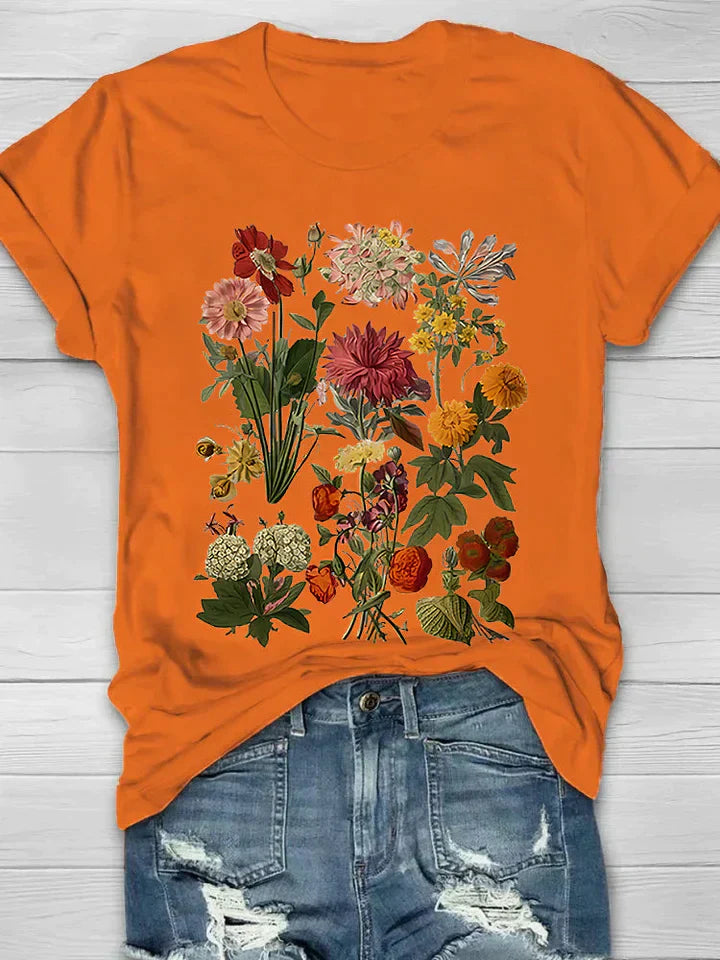 Vintage floral print ladies T-shirt