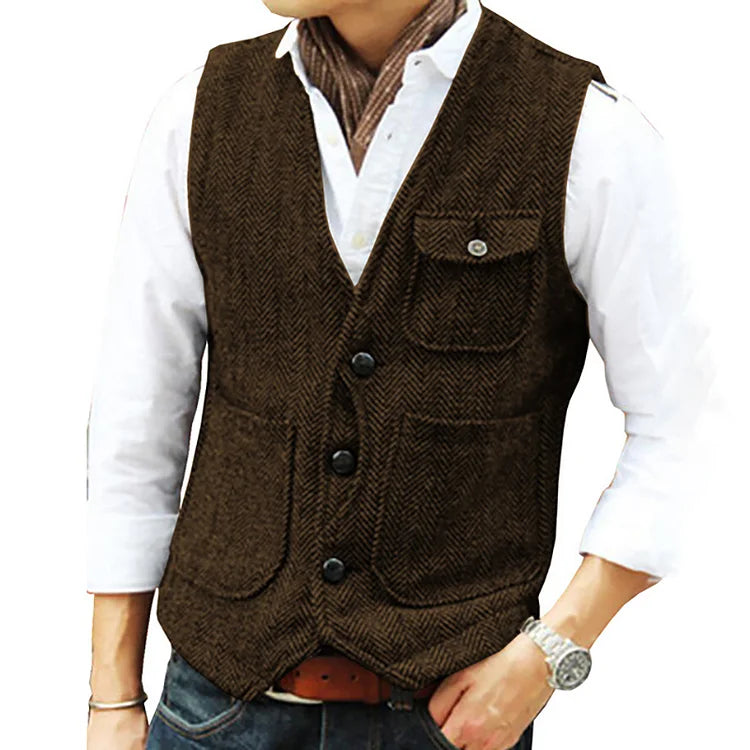 Men's suit cashmere single-breasted waistcoat