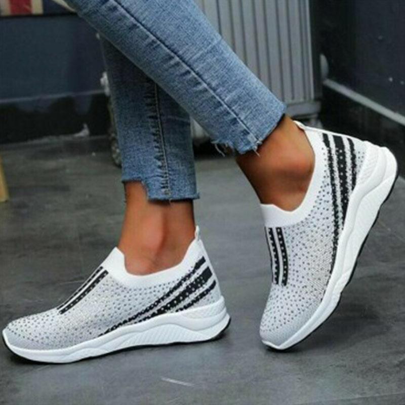 Ladies slip-on rhinestone shoes