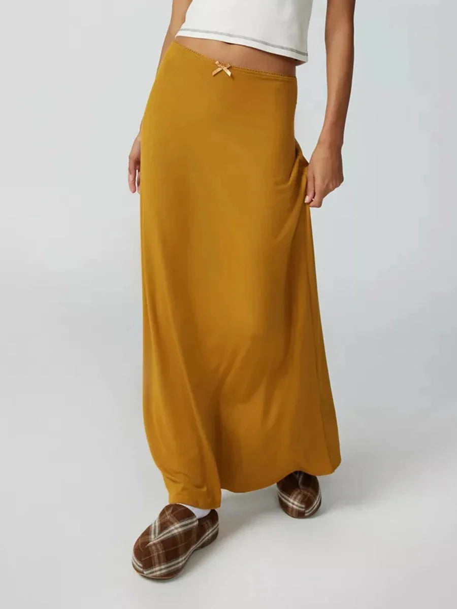 Women’s - Vintage Maxi Rok - Stijlvolle Rechte Pasvorm - Bohemian Chic Lange Rok