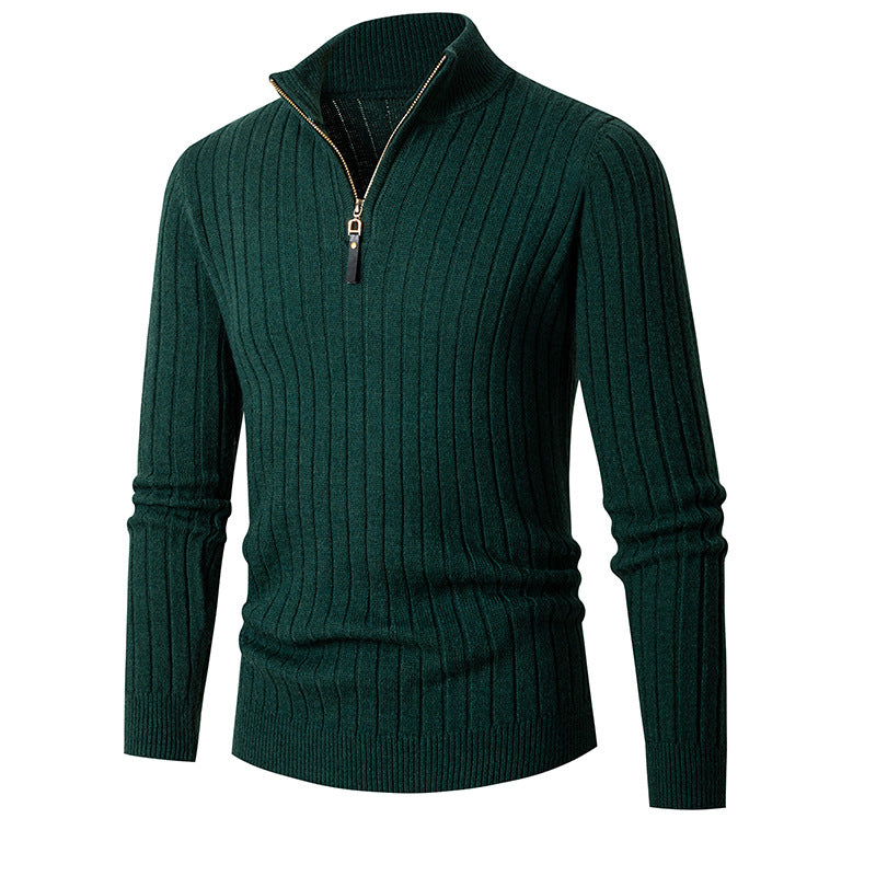 Men - Quarter Zip Jumper - Cozy Knit Fabric - Stylish Casual Sweater for All Occasions