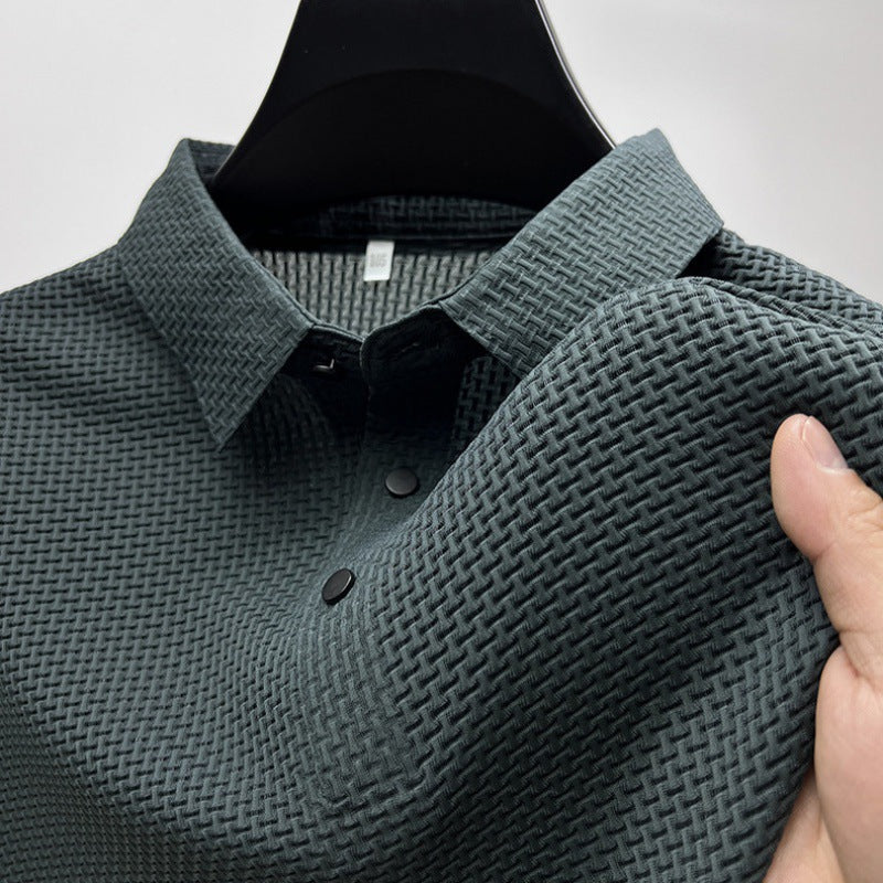 Breathable summer shirt with mesh V-neck