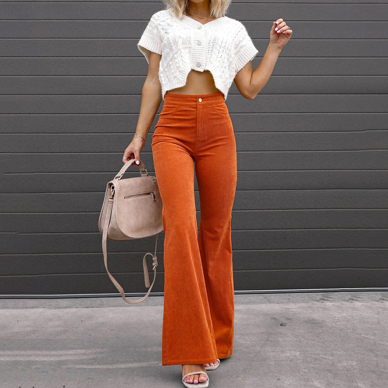 Flared Trousers With Curve Adjustment