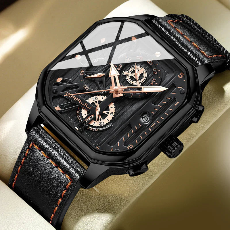 Luxury automatic watch with skeletonised dial