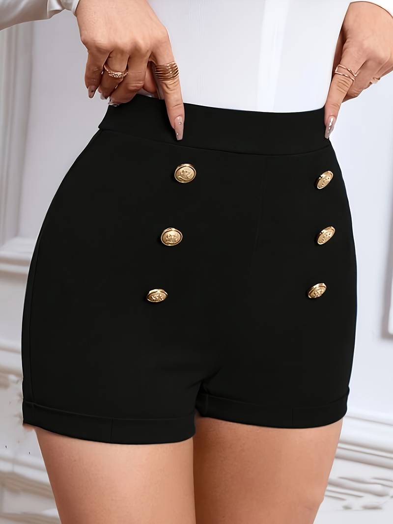 Stylish Shorts With Gold Buttons