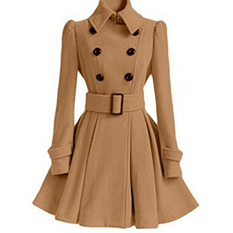 Women - Peacoat - Double-breasted Wool Blend - Stylish Outerwear for Every Occasion