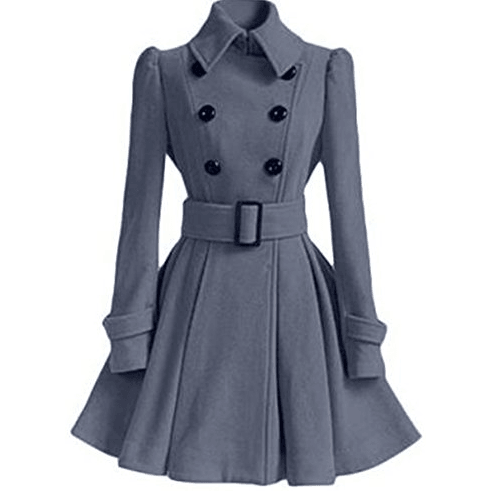 Women - Peacoat - Double-breasted Wool Blend - Stylish Outerwear for Every Occasion