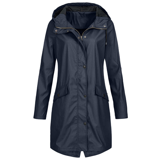 Windproof Long Raincoat