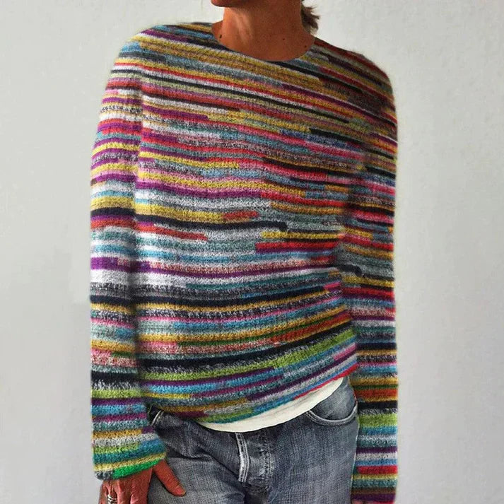 Unique striped jumper with long sleeves