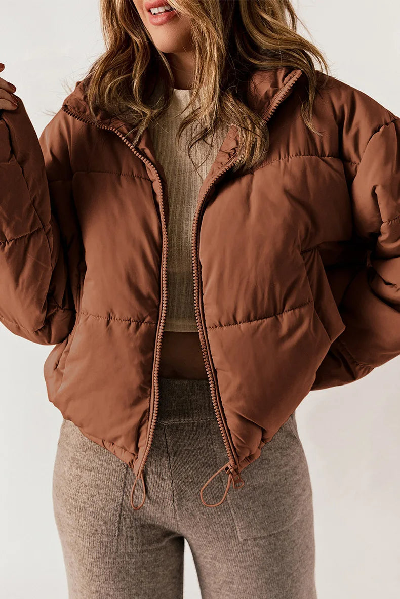 Ladies puffer jacket with a modern design