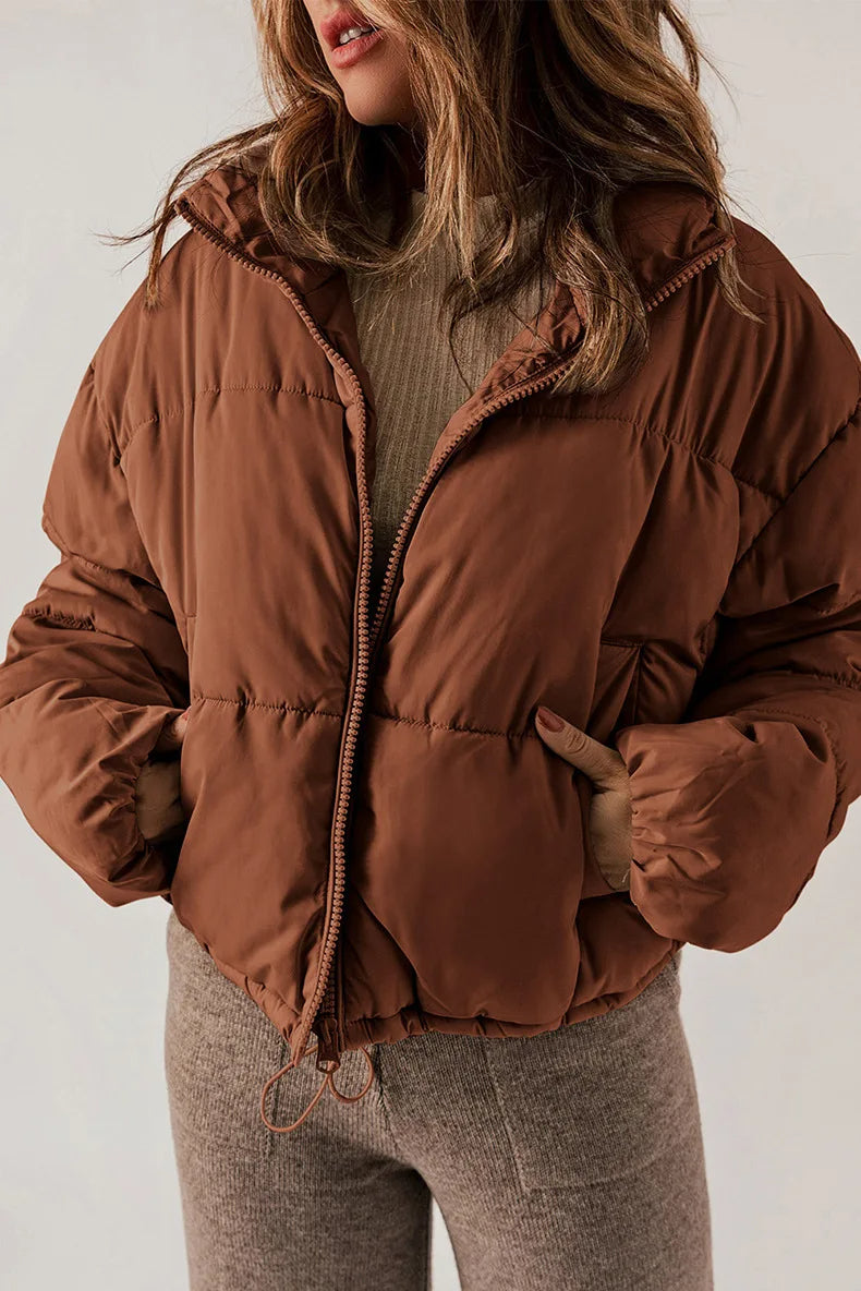 Ladies puffer jacket with a modern design