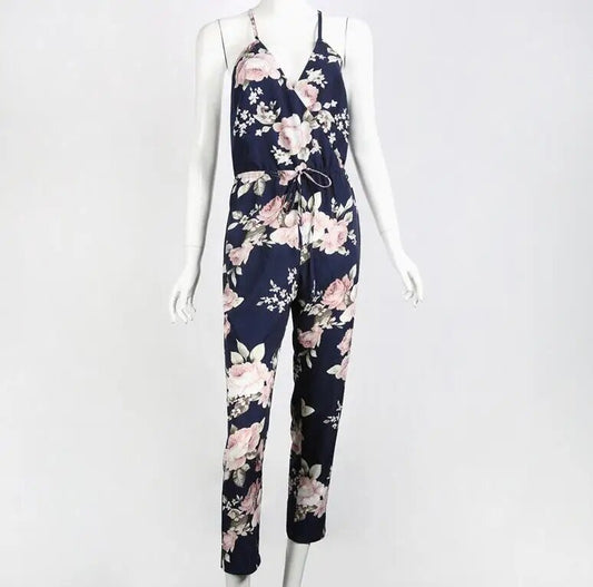 Summer Women's Floral Print Jumpsuit