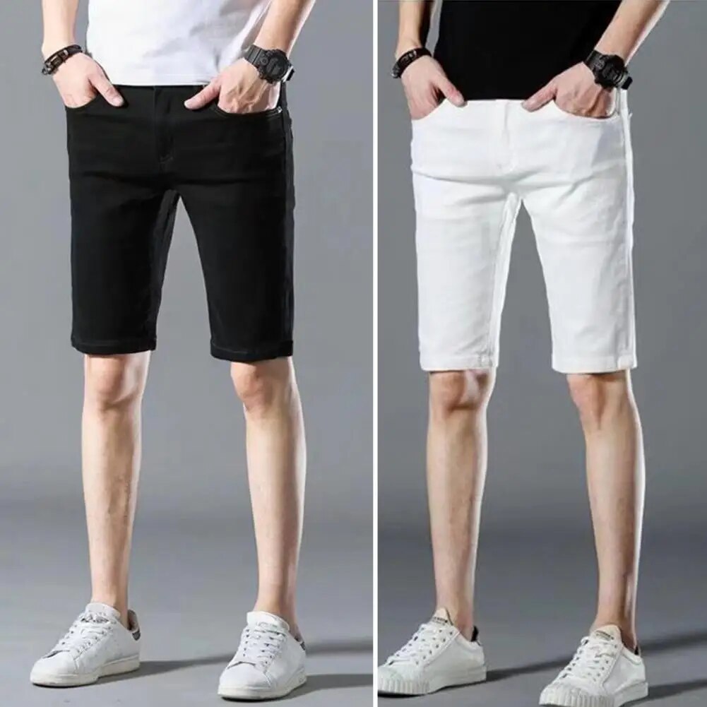 Slim Straight Denim Shorts for Men