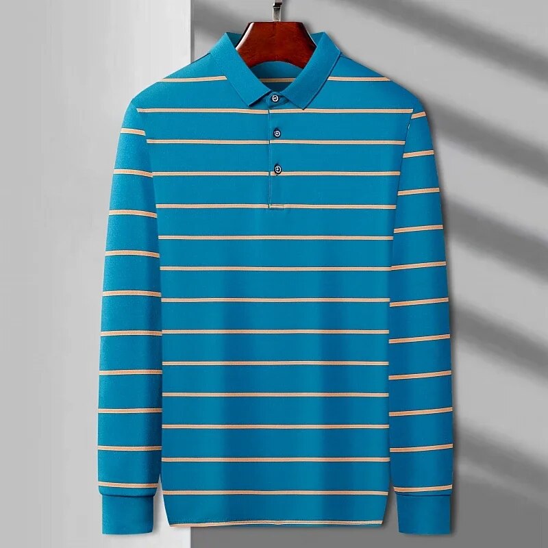 Men's Casual Long Sleeve Polo Shirt