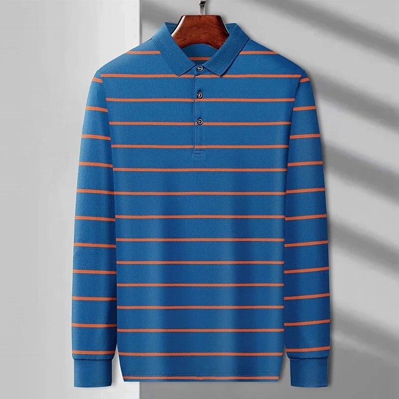 Men's Casual Long Sleeve Polo Shirt