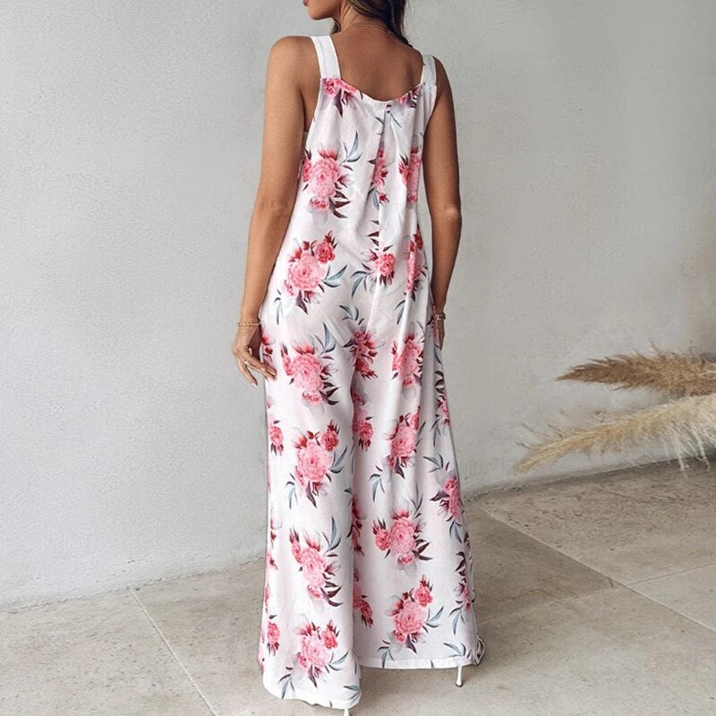 Summer Floral Print Jumpsuit for Women