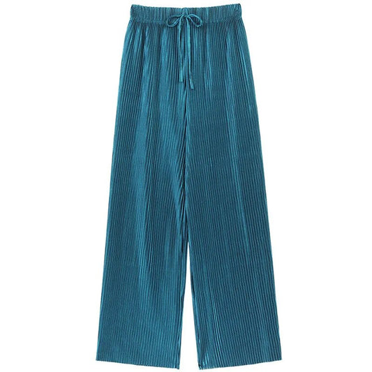 Summer Wide Leg Pleated Trousers