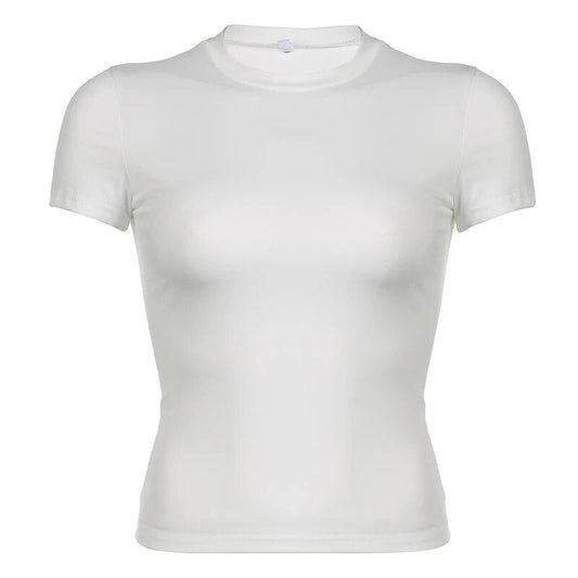 Women's Short Sleeve Casual Cropped T-shirt