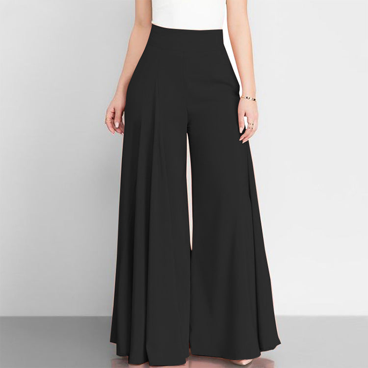 Elegant High Waist Wide Leg Pleated Pants for Women