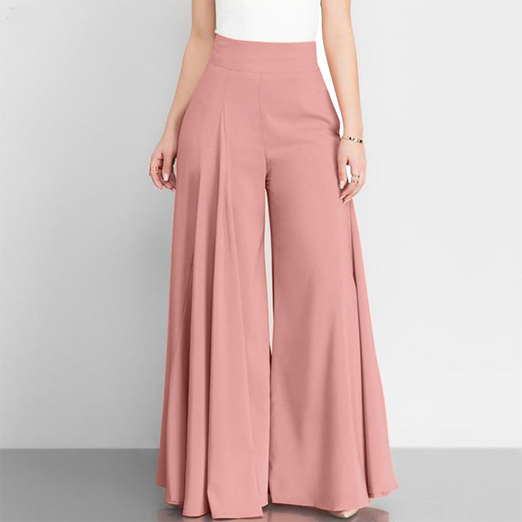 Elegant High Waist Wide Leg Pleated Pants for Women