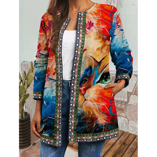 Jacket with floral pattern