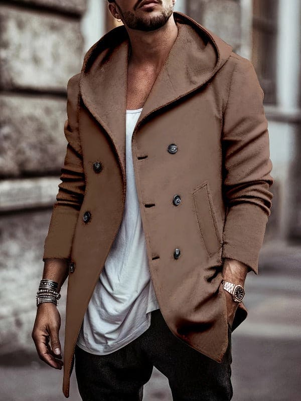 Jacket with hood and long sleeves