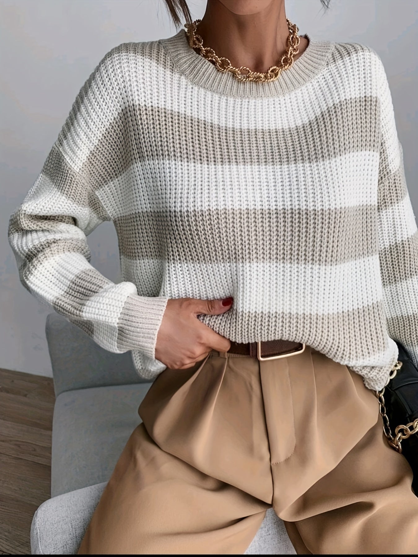 Comfortable striped jumper