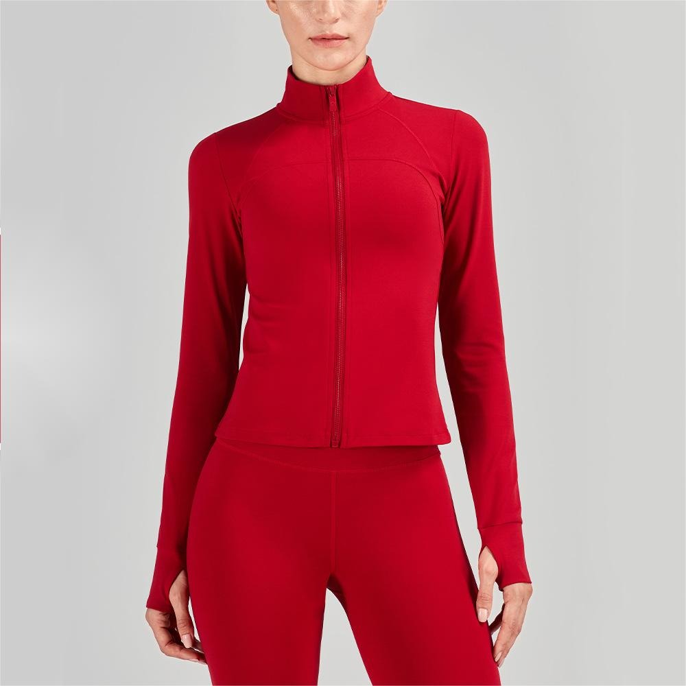 Sporty yoga jacket with zip