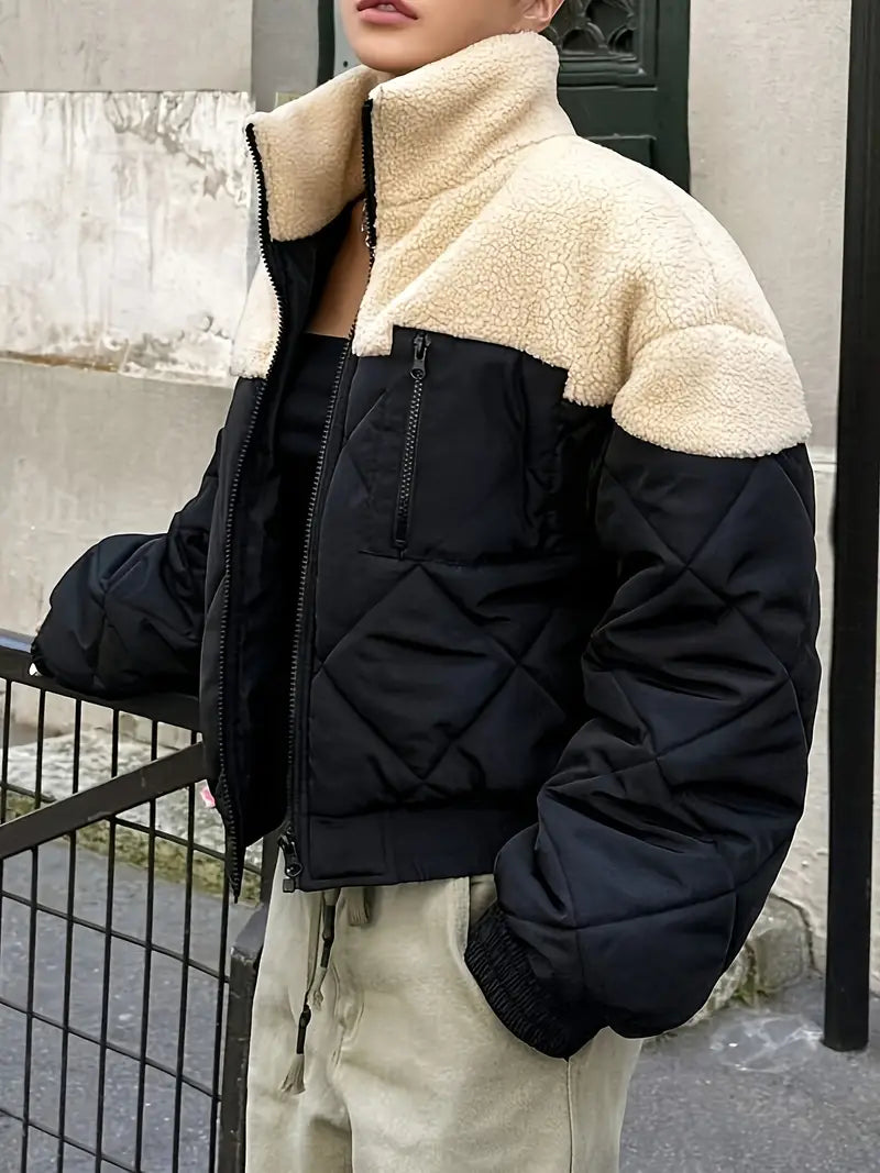 Soft padded jacket with zip closure