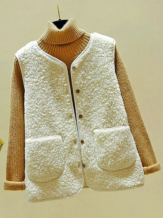 Women - Cardigan - Sleeveless Lambswool - Cozy Layer for Every Occasion