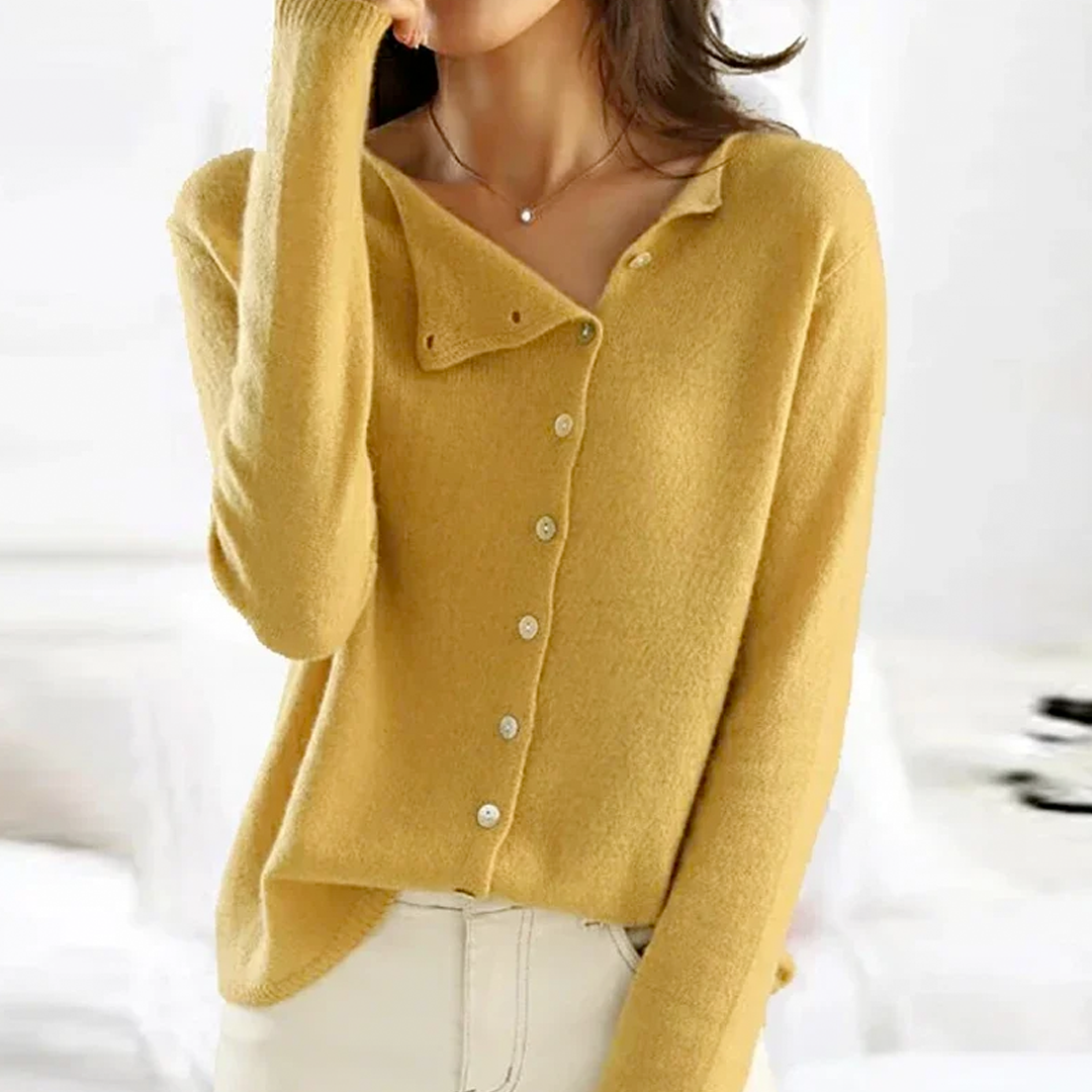 Pullover with button placket for women