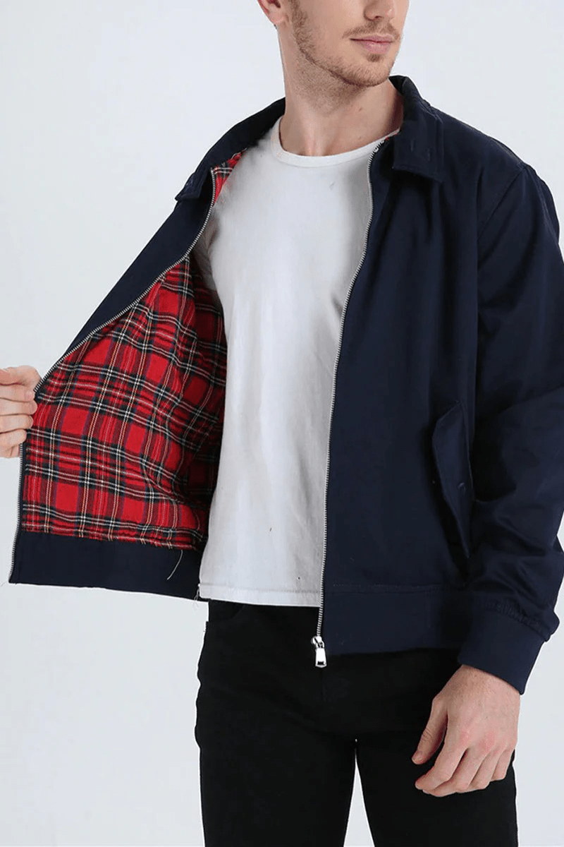 Elegant bomber jacket with high collar