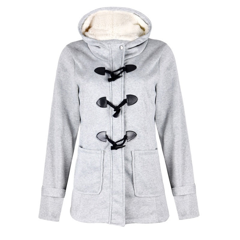 Women - Long Winter Trench Coat - Hooded & Warm - Stylish Outerwear for Cold Weather