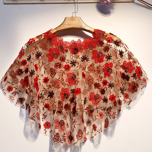 Classy ladies lace thin scarf blouse