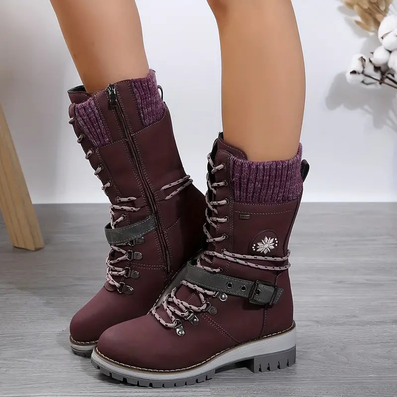 trendy winter boots with medium calf length