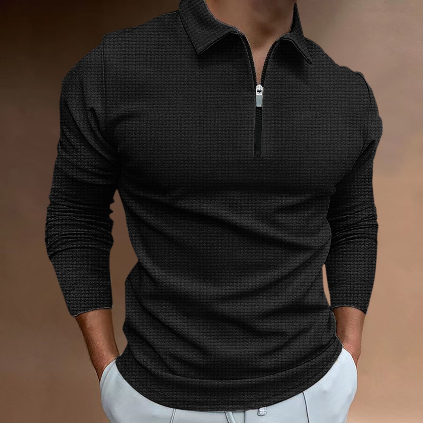 Men's T-shirt new zip long sleeve