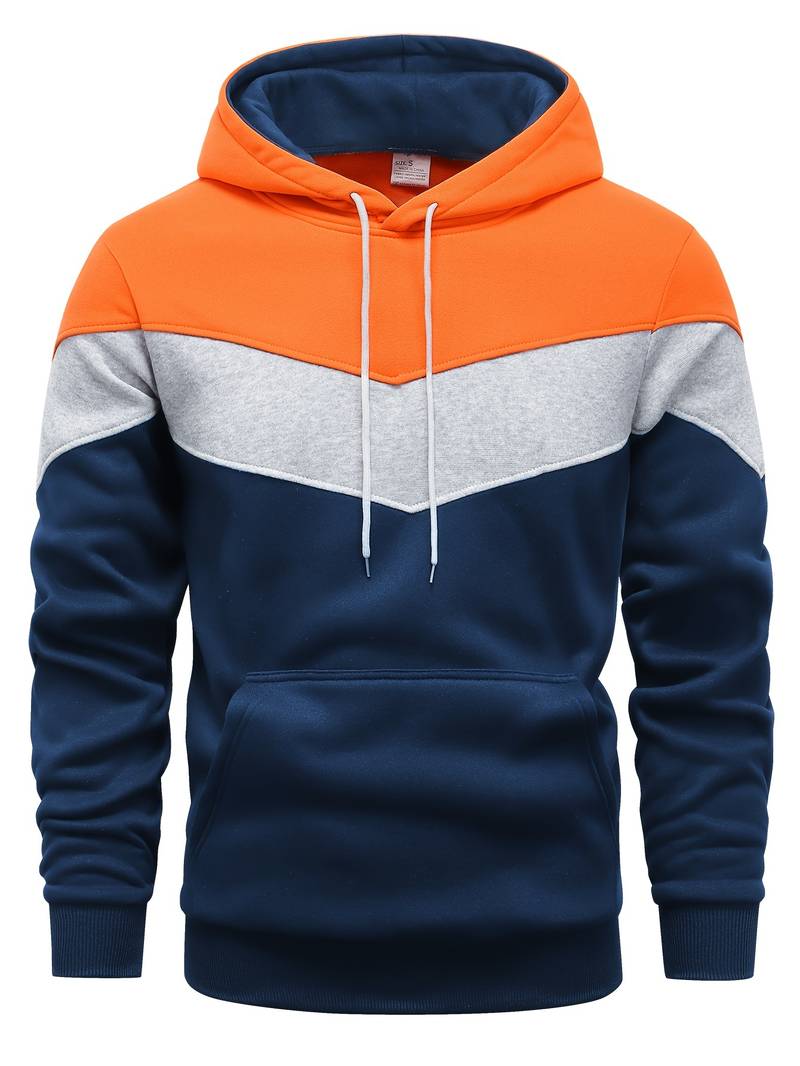 Men - Hoodie - Colour Block Design - Stylish & Comfortable Fashion Hoodie for Everyday Wear