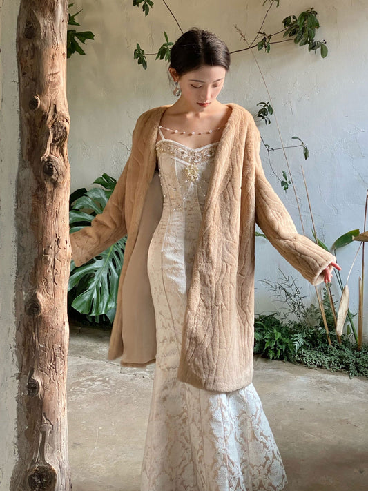 Vintage French Court Drop Beaded Dress