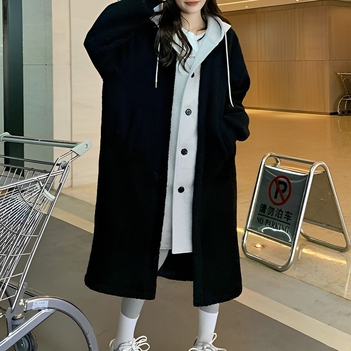 Women - Long Winter Coat - Hooded, Stylish & Warm - Cold Weather Outerwear