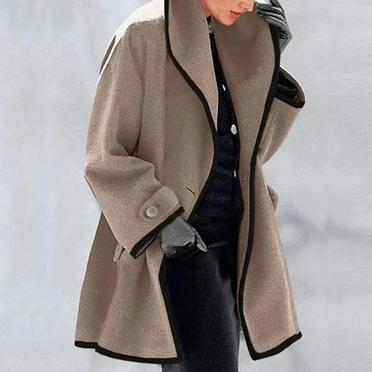 Colour block wool coat