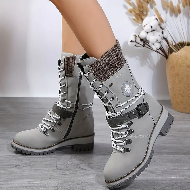 trendy winter boots with medium calf length