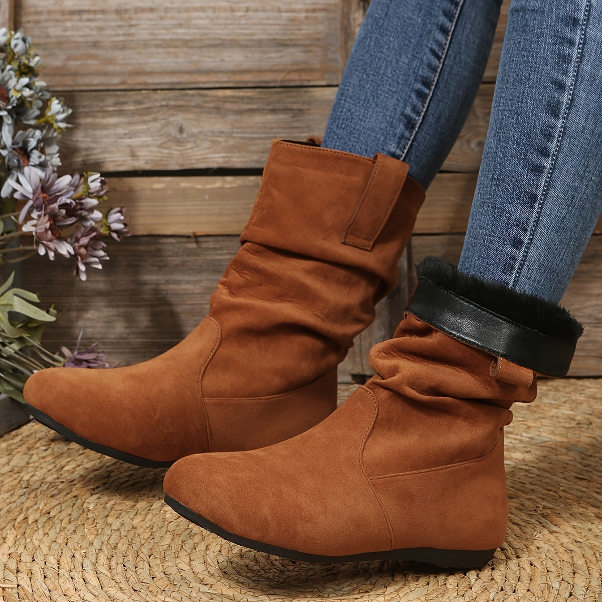 Warm ankle boot with soft lining