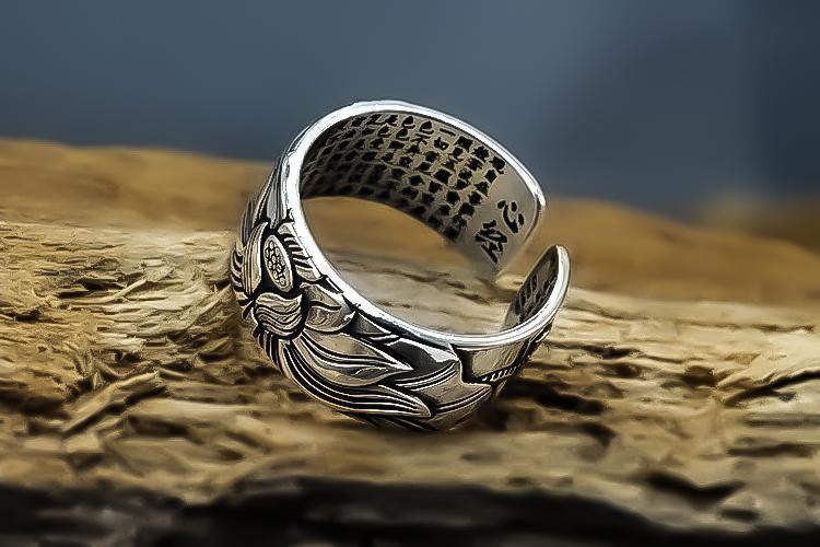 Lotus Sutra Silver Ring