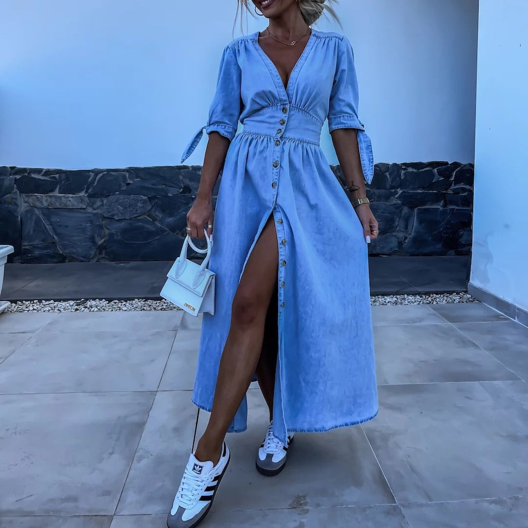 Denim maxi dress