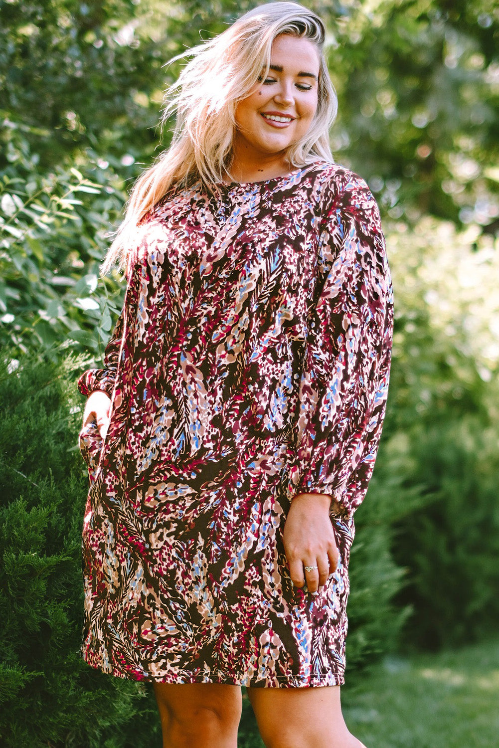 Plus Size dress with floral pattern