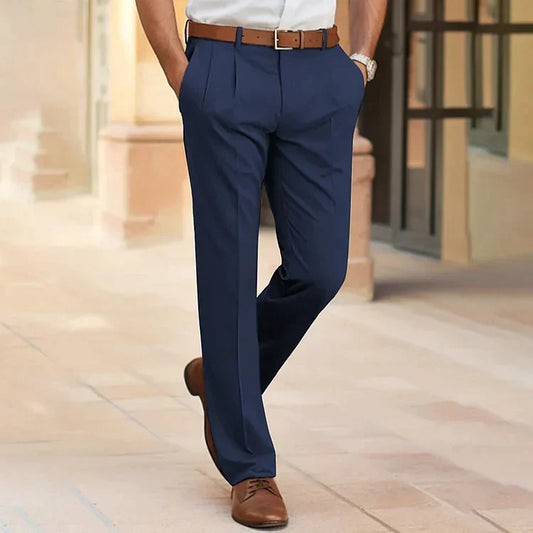 Men's casual business suit trousers with pockets