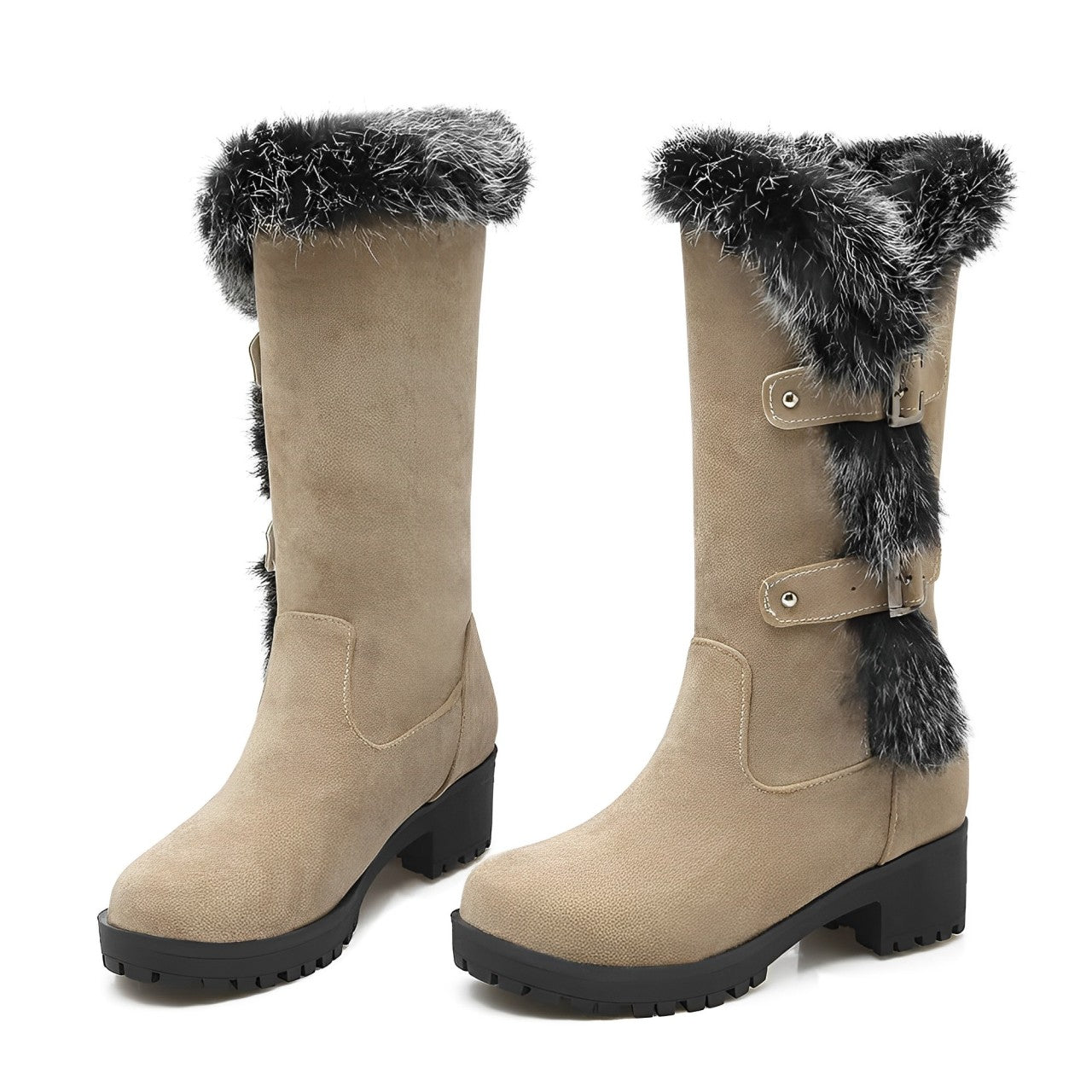 Women - Snow Boots - Stylish Suede - Cozy Chic Winter Footwear for Ultimate Comfort