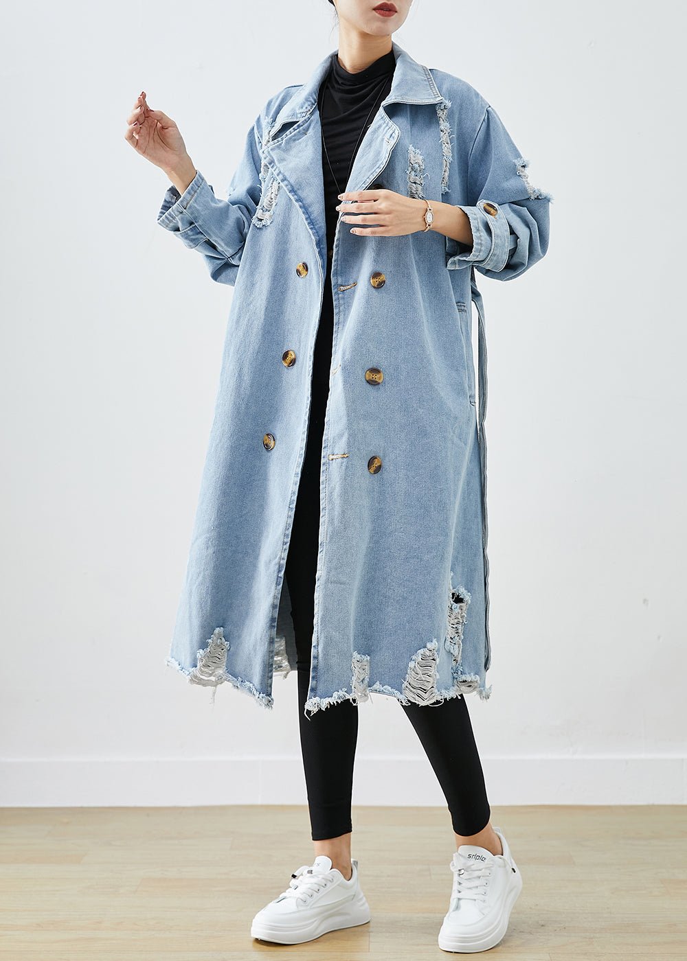 Women's Denim Coat - Elegant Winter Outerwear - Stylish, Comfortable & Cozy - Winter Fashion 2024